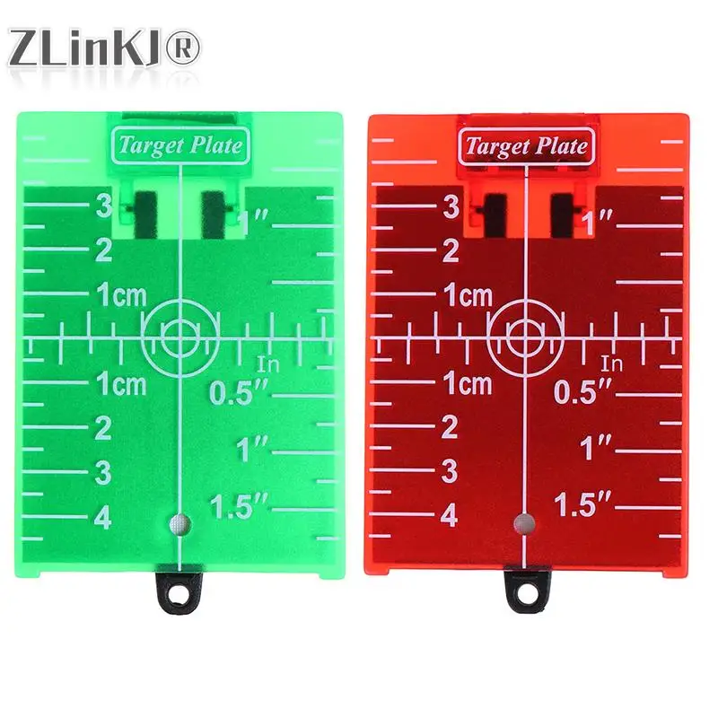 1PCS Inch/cm Laser Target Card Plate For Green/Red Laser Level 11.5cmx7.4cm Can Be Magnetic / Hold / Hanging On Wall & Floor