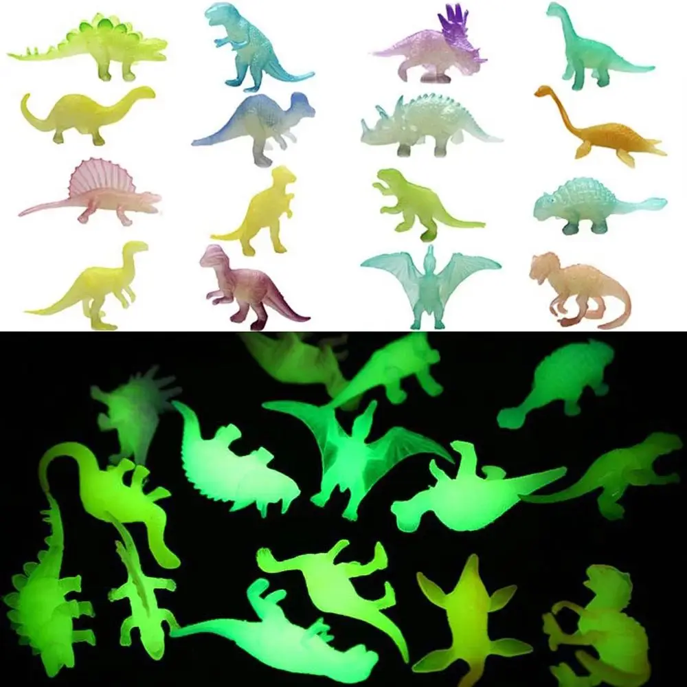 Boy Collectible Mini Dinosaur Model Toy Action Figure Jurassic World Luminous Dinosaur Glow In The Dark Noctilucent Dinosaur