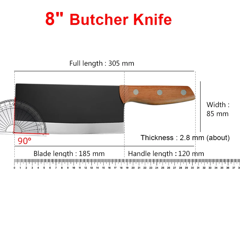 Professional Chef Butcher Knife For Kitchen Cleaver Chopping Meat Stainless Steel Handmade Forged Kitchen Knives Cooking Tools