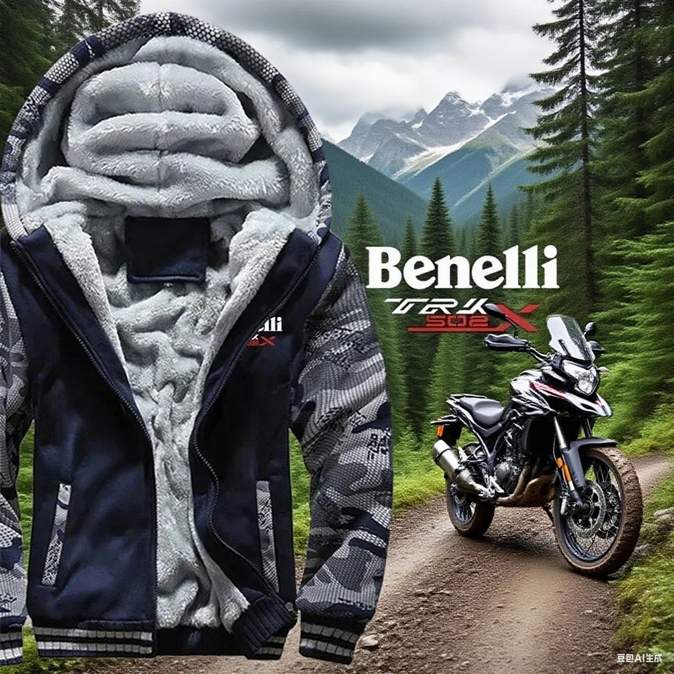 Novo inverno benelli trk 502x hoodies casaco masculino inverno lã quente benelli trk camisolas jaqueta
