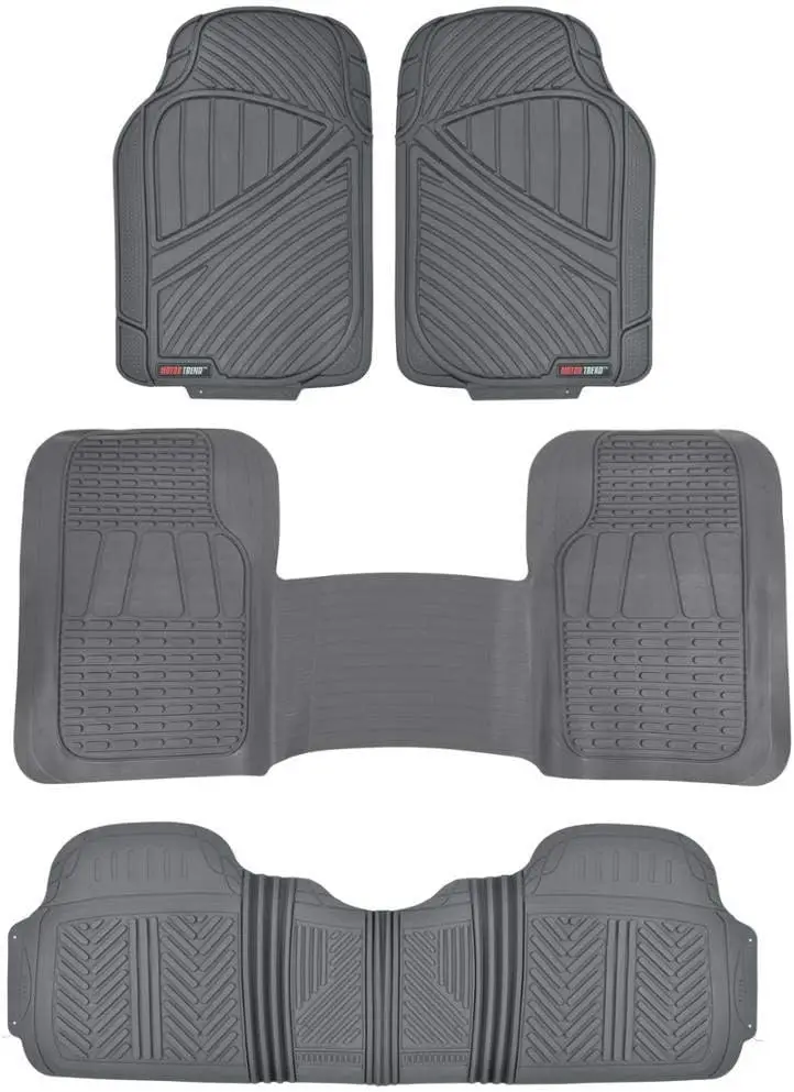 

Heavy Duty Rubber Floor Mats & Liner for Trucks, SUVs, Vans - All Weather Protection, Universal Fit, Gray