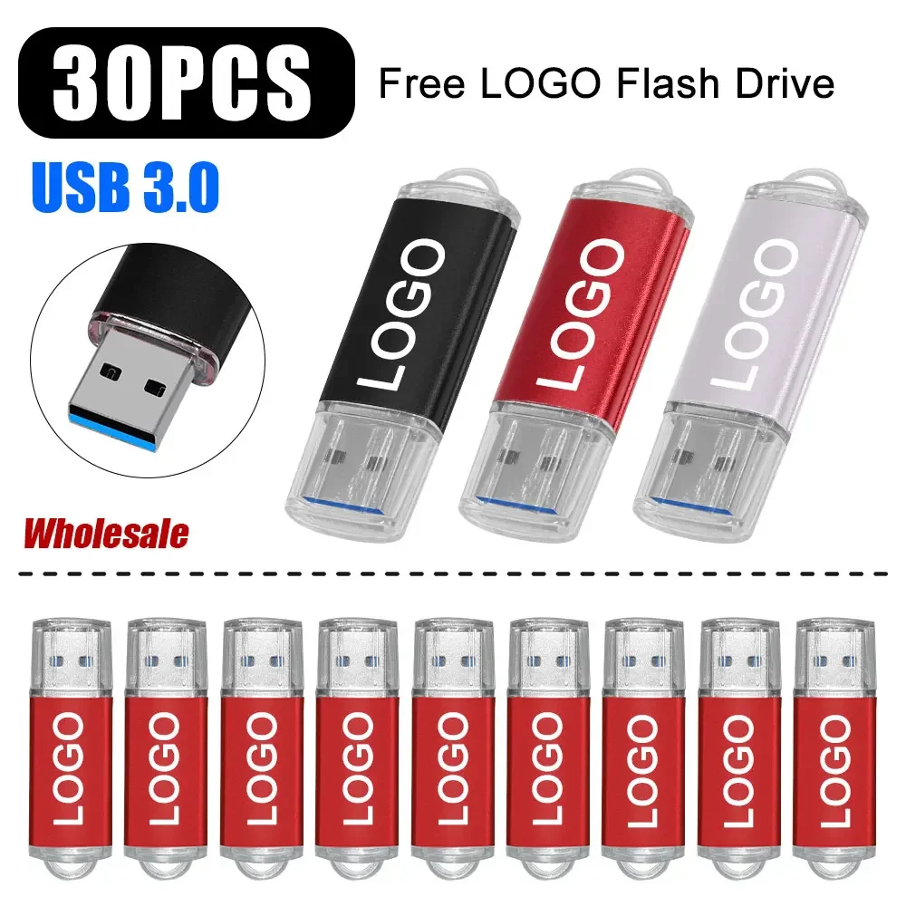 

30 шт./лот USB 3,0 флэш-накопитель 64 ГБ высокоскоростной металлический флэш-накопитель 8 ГБ16 ГБ32 ГБ диск памяти бесплатный индивидуальный логотип USB-палочки подарок