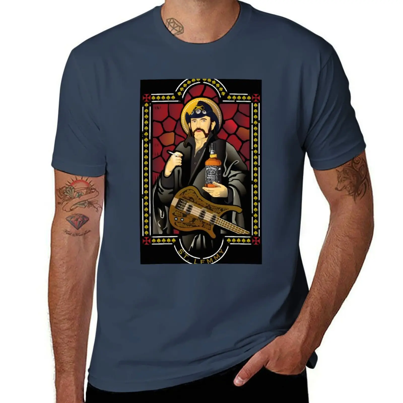 

St Lemmy Kilmister T-Shirt Festival Casual Short Sleeve