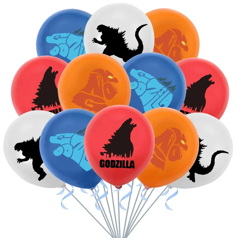 12pcs/lot Godzilla 2 Balloons 12inch Dinosaur Monster Theme Latex Ballons Happy Birthday Party Decoration Kids Boy King Kong Toy