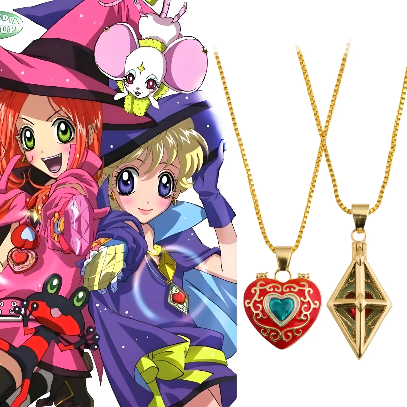 Collar con Colgante de Corazón Coleccionable de Anime Sugar Sugar Rune, Colgante Abrible para Cosplay, Accesorios, Joyería, Regalo para Fans
