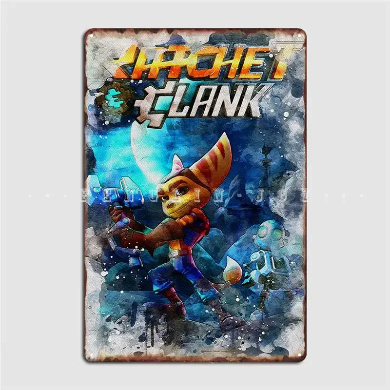 Ratchet And Clank Metal Sign Wall Cave Cave Pub Vintage Wall Plaque Tin Sign Poster