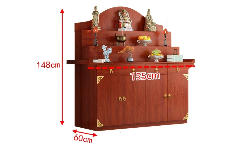 New Chinese Style Altar Incense Burner Table Buddha Shrine Household Middle Hall Prayer Altar Table Three-Layer Incense Fire