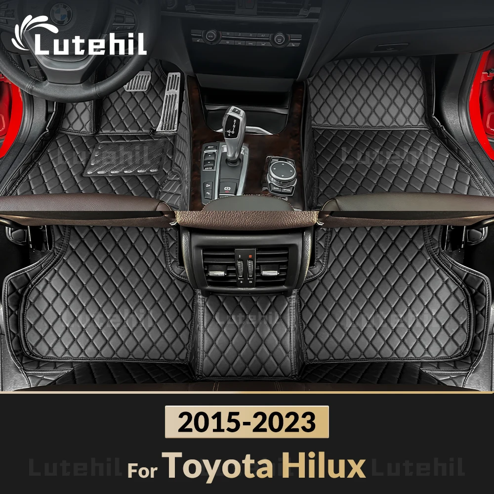 Tappetini per auto Lutehil per Toyota HILUX 2015 2016 2017 2018 2019 2020 2021 2022 2023 cuscinetti per piedi accessori interni per automobili