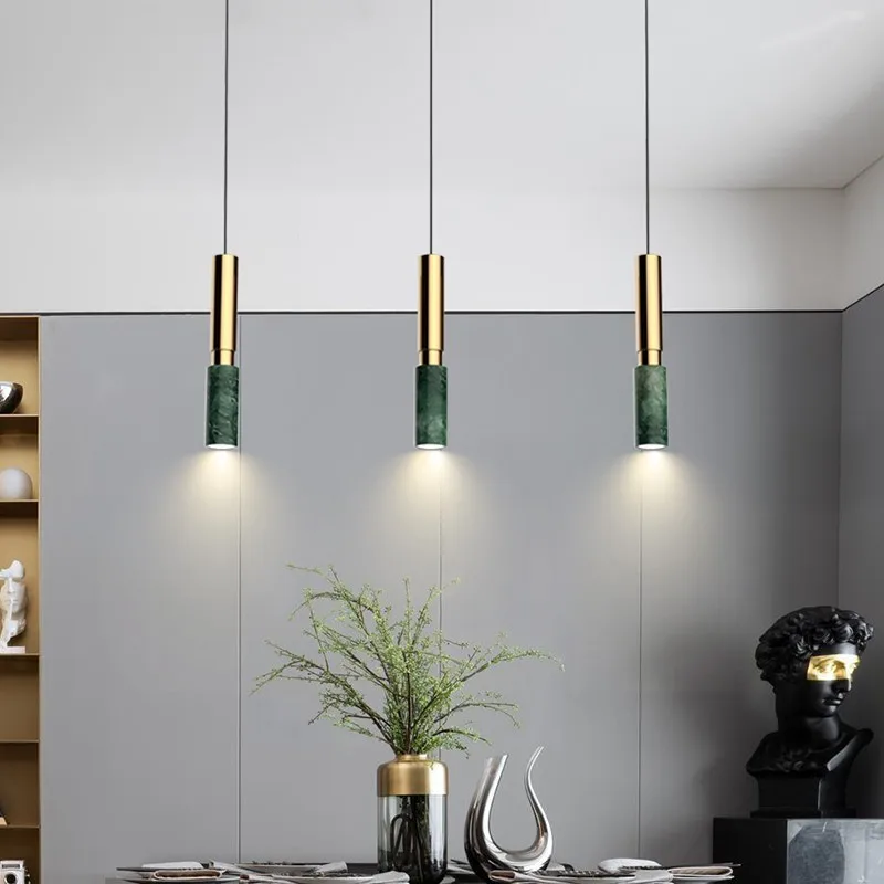 Nordic Modern Terrazzo Led Kroonluchter Eenvoud Marmer Hanglamp Bedlampje Bar Restaurant Verlichtingsarmatuur Hoom Decor