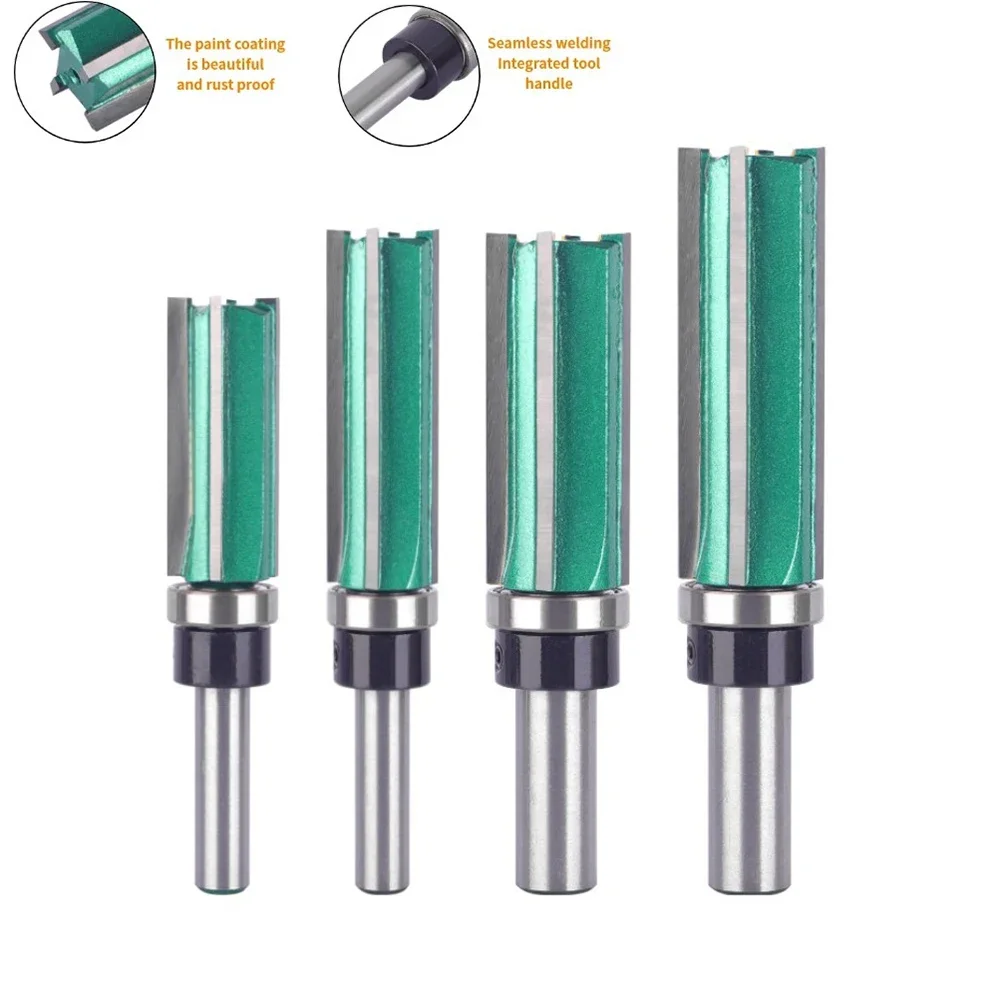 1pcs 8mm 12mm Shank Cutter Router Bit Trimming Woodworking Milling Cutter Four Blades For Hand Making Tools Accessories