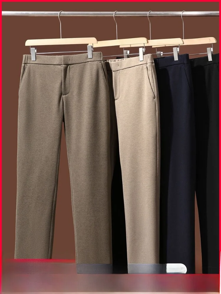 

Мужские брюки из ацетатной шерсти класса люкс, 3D-крой, для офиса и повседневной носки, осенне-зимние, модные, из полиэфирного волокна