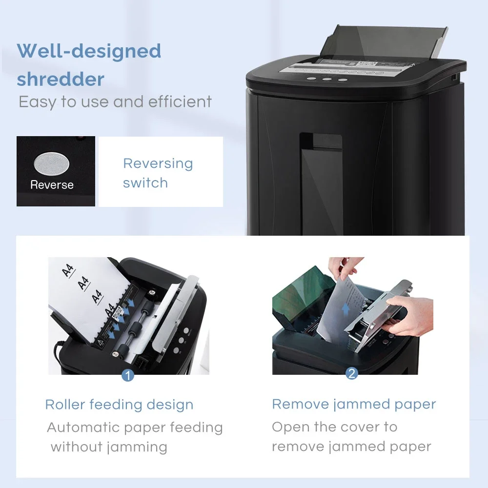 commercial paper shredder for sale auto feed manual shredder 10 sheets 3*10mm Home office With wheels portable paper shredder