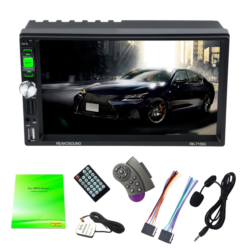 

Android MP5 Player Wireless Car Audio 2 Din Car Radio Stereo Bluetooth GPS RDS/AM/FM for Car with Microphone