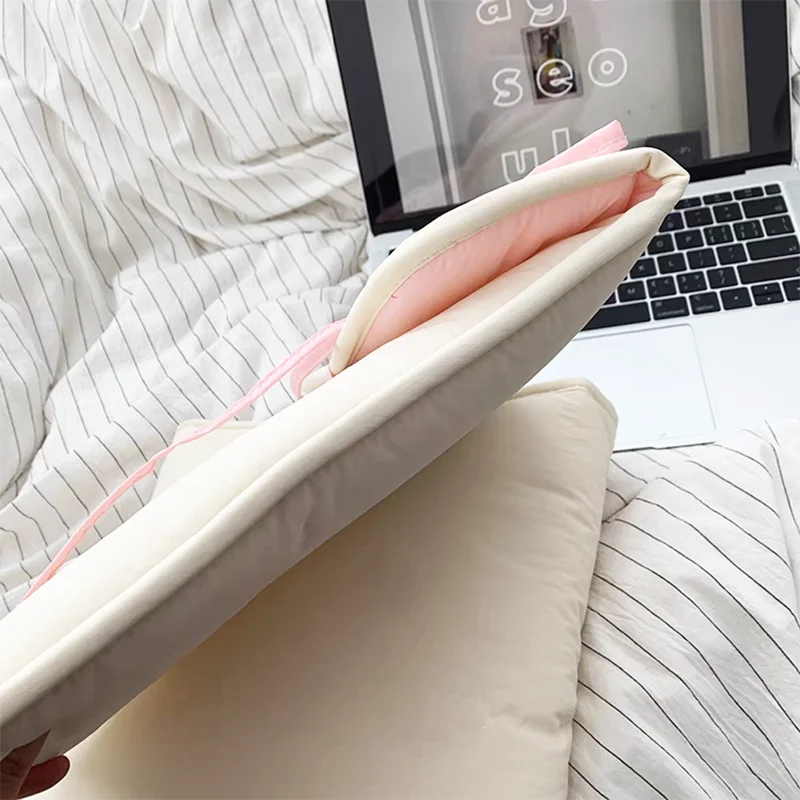 Pikowana luksusowa torba na laptopa Bowknot Fashion kobieta o dużej pojemności teczka na co dzień biznes Tablet komputer etui do przechowywania