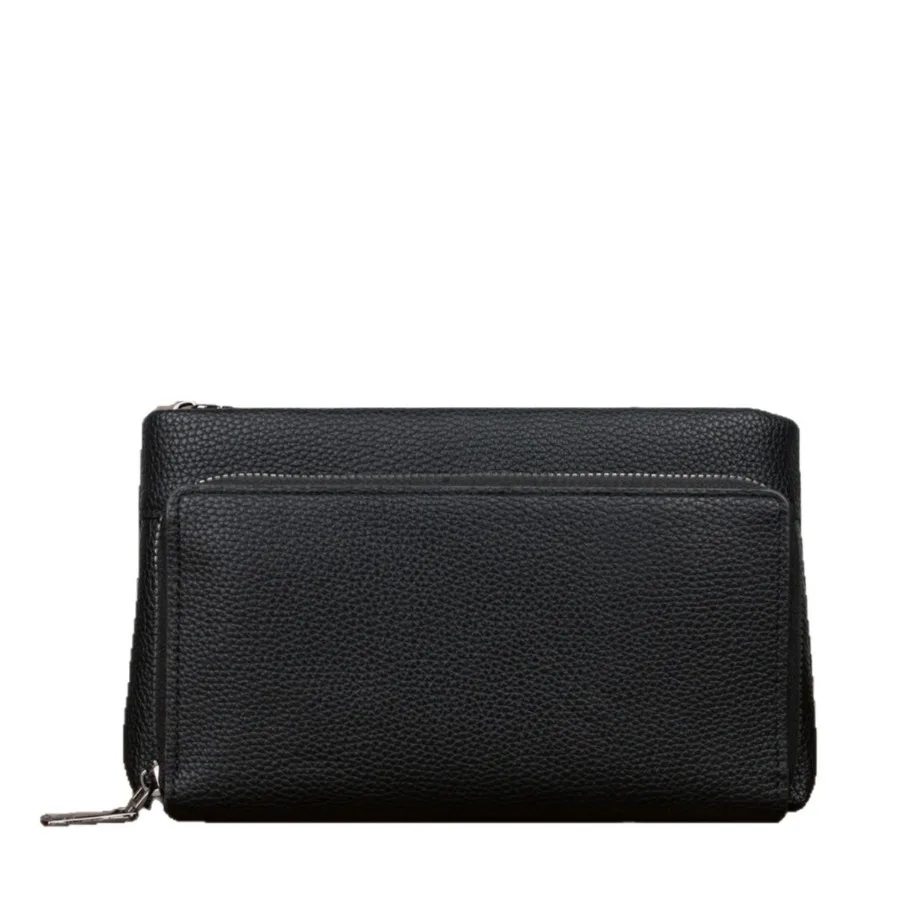 

【New style】- spot PU men's clutch bag large capacity business zipper multi-card wallet