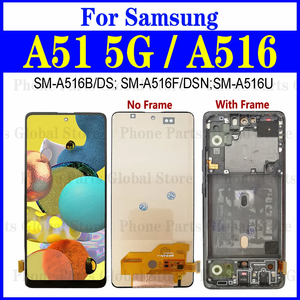 TFT A516 LCD With Frame For Samsung Galaxy A51 LCD 5G Display Screen SM-A516B/DS SM-A516F/DSN LCD Touch Digitizer Assembly