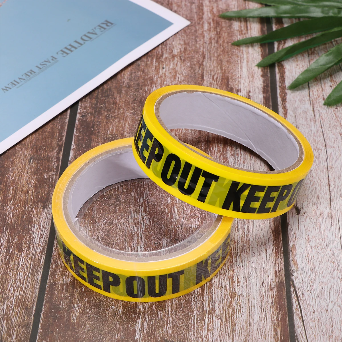 

2 PCS Warning Tape Safety and Adhesive Caution Floor Neon Barrier The Black Letter Strong Self