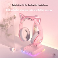 Onikuma Dimensional Beast K9 Headphone Headworn Female Pink Cat'S Ears Game Video Game Headset Computer With Microphone Wired