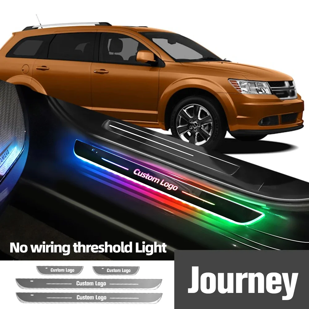 

For Dodge Journey 2008-2020 2013 2016 2018 2019 Car Door Sill Light Customized Logo LED Welcome Threshold Pedal Lamp Accessories