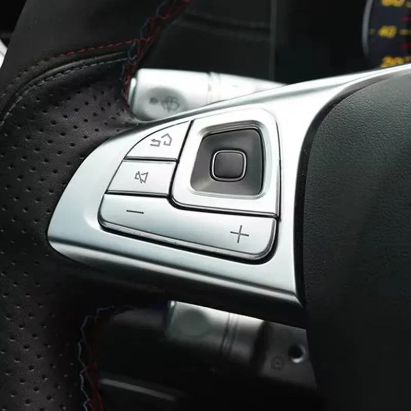 

8 шт. серебряная накладка на кнопки на руль автомобиля для Mercedes E-Class W213 2016-2019, аксессуары для салона автомобиля, Стайлинг