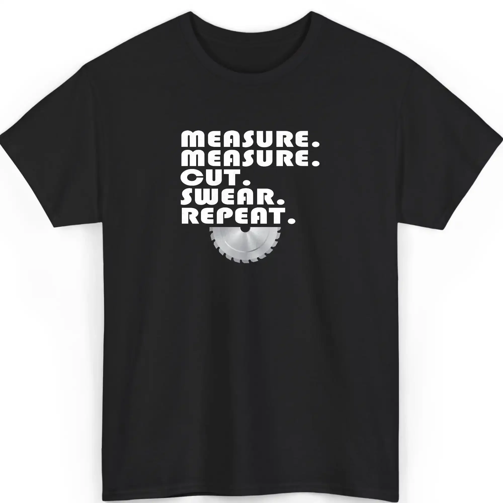 Measure Cut Swear Repeat T-Shirt – Lustiges T-Shirt für Holzarbeiter, Heimwerker und DIY-Enthusiasten mit Holzhandwerker-Humor