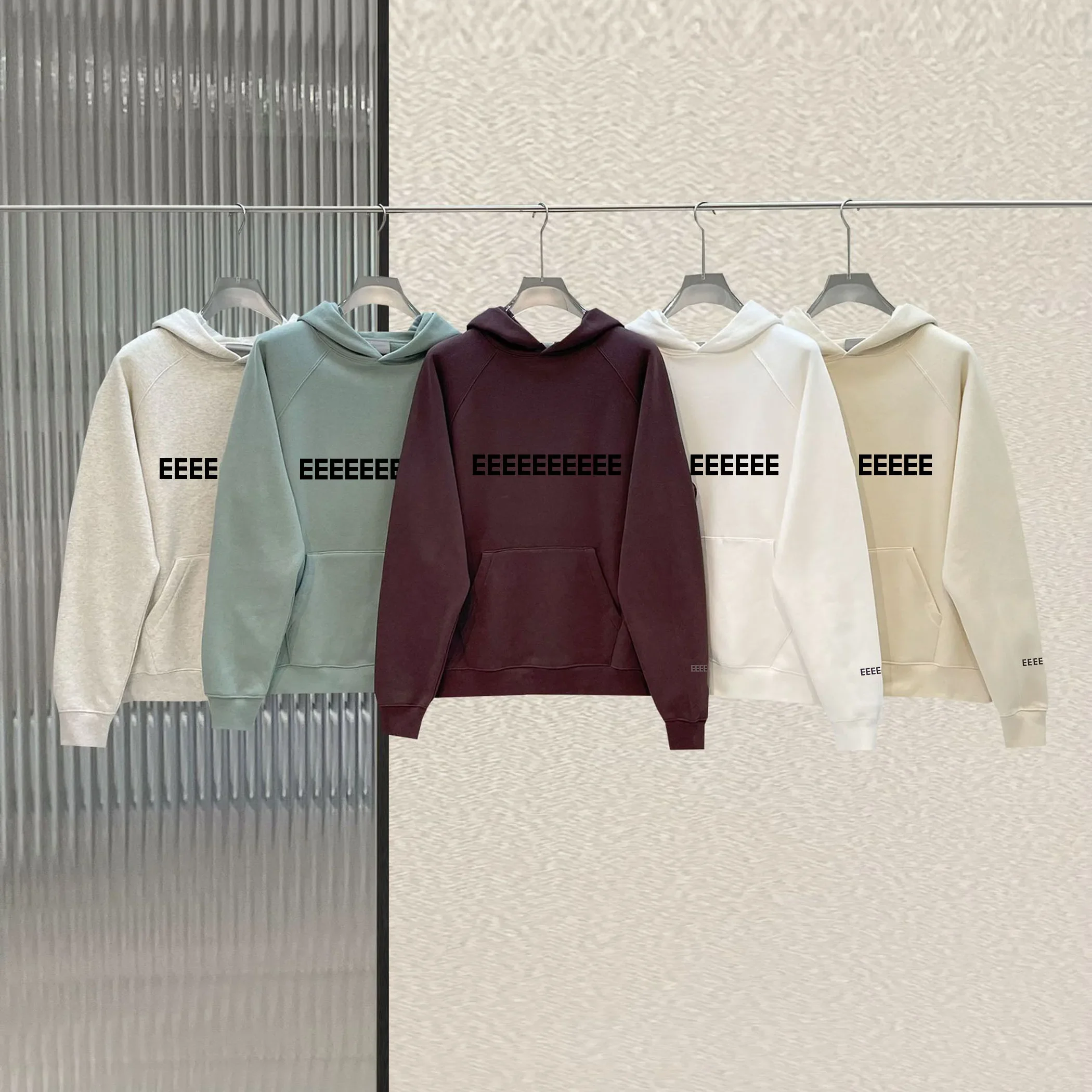 

2025 Luxury Design Men's Hoodies Chest One Row 3D Rubber Letter Logo Hooded Sweaters Designer Brand Couple High Street Loose Hoo