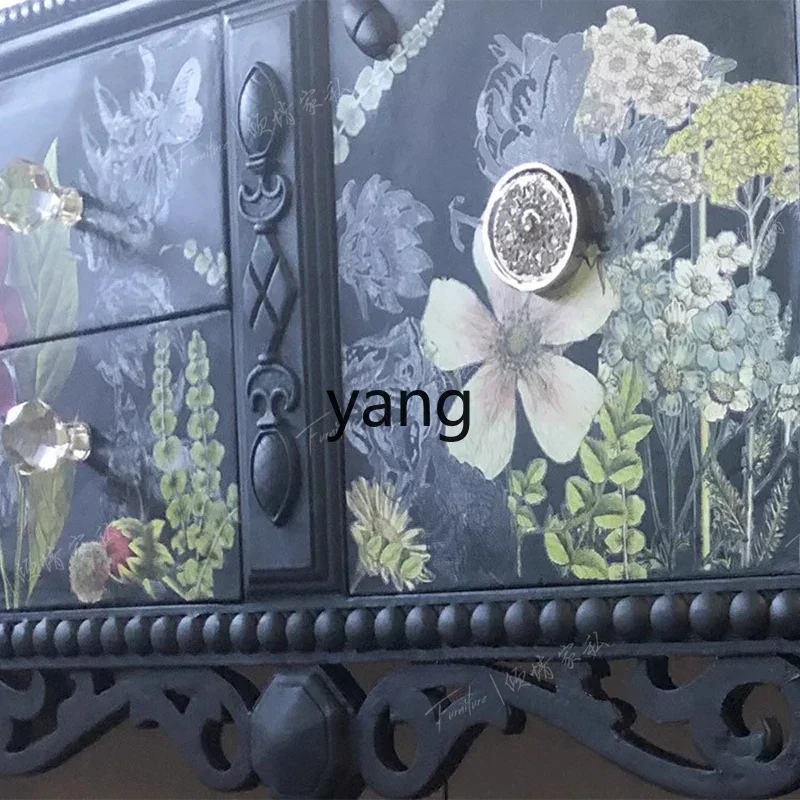 LMM Art Sense Curio Cabinet Foyer Solid Wood Entrance Cabinet