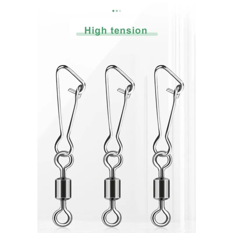 50PCS Fishing Rolling Swivels Connector Barrel Snap Fishhook Swivels Tackle for Lure Hooks Pesca Fishing Accessories