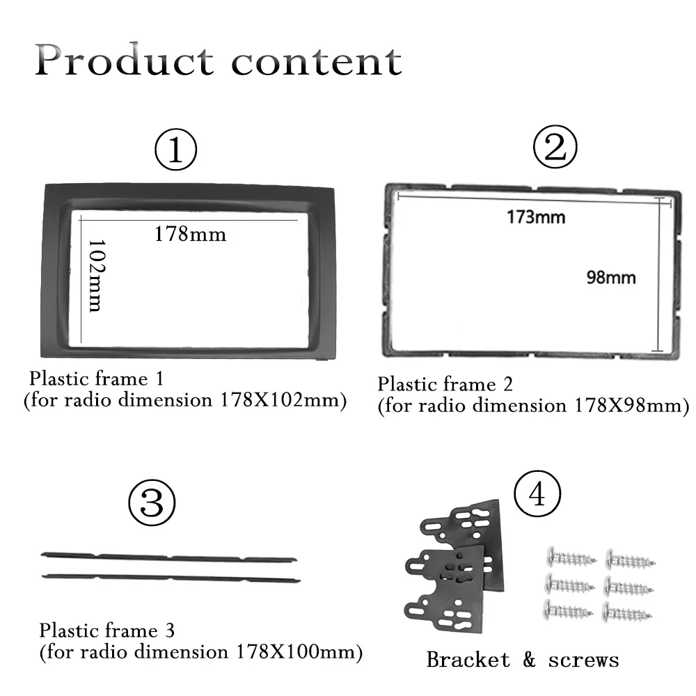 2DIN Car Radio Fascia for 2003 2004 2005 2006 Skoda Fabia Frame Stereo DVD Player Dash Fitting Kit Facia Face Plate Double Din