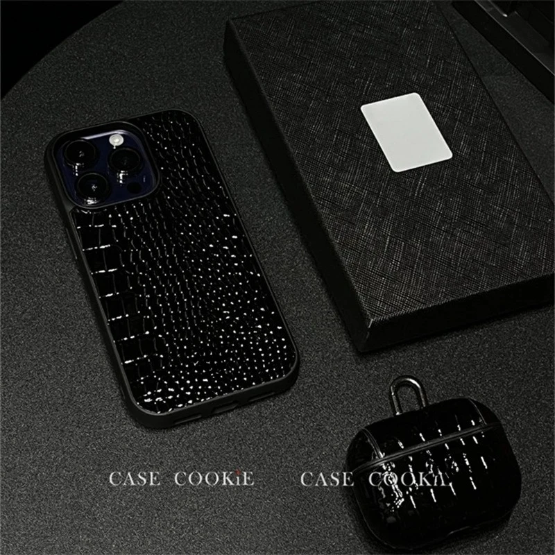 الراقية الأعمال Sle Ins جلد التمساح جراب هاتف آيفون 16 15 14 13 12 برو ماكس التنين إل كامل المضادة للسقوط غطاء وقائي #5