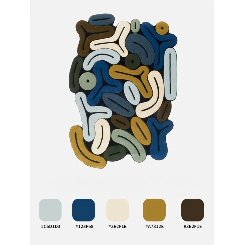 Alien color dopamine, carpet living room designer, irregular abstraction, art bedroom, wool
