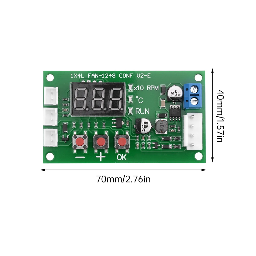 DC 12V 24V 48V 5A 4 Wire LED Digital Display PWM Motor Fan Speed Controller Governor Temperature Control Support EC EBM Fan