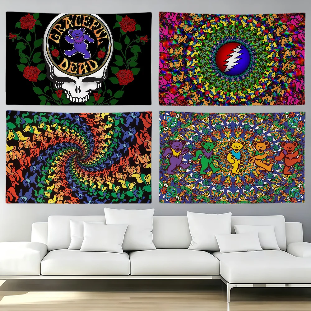Cartoon band Grateful Dead Bears flag Party Club Outdoor Interior Wall Decoration Banner Fans Gift Print Decor flag