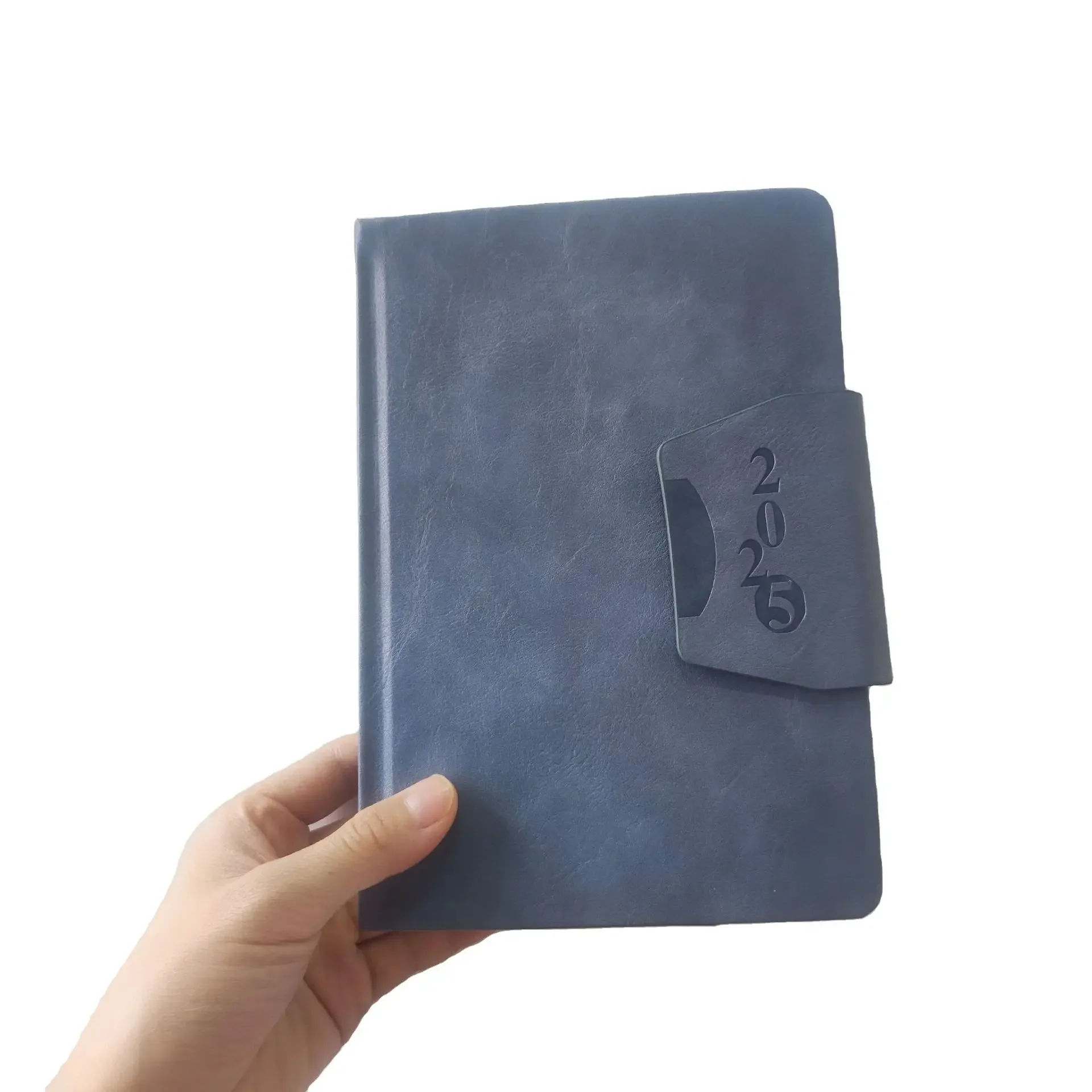 Customized PU leather hard shell agendas 2025 schedule book 365 efficiency manual English and western almanac school