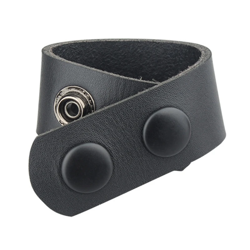 

Faux Leather Belt Keeper with Double Snaps Button Belt Buckle for Police Military Equipment Accessories Outdoor Sports