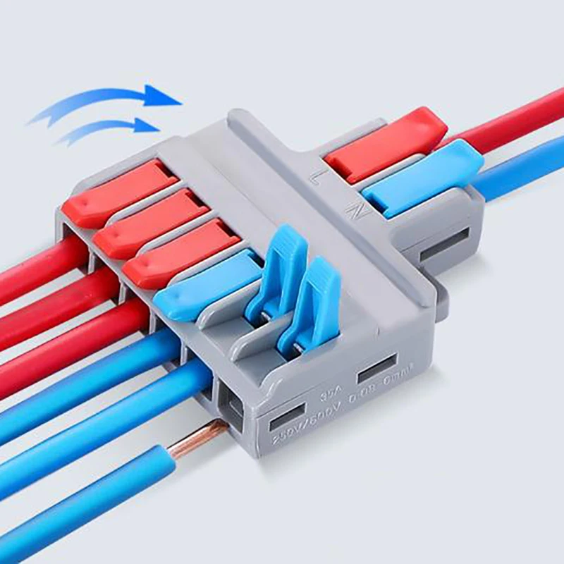 1pc Quick Splitter 2 In 4/6 Out 3 in 6/9 out Wire Connector Universal Wiring Cable Connector Push-in Conductor Terminal Block