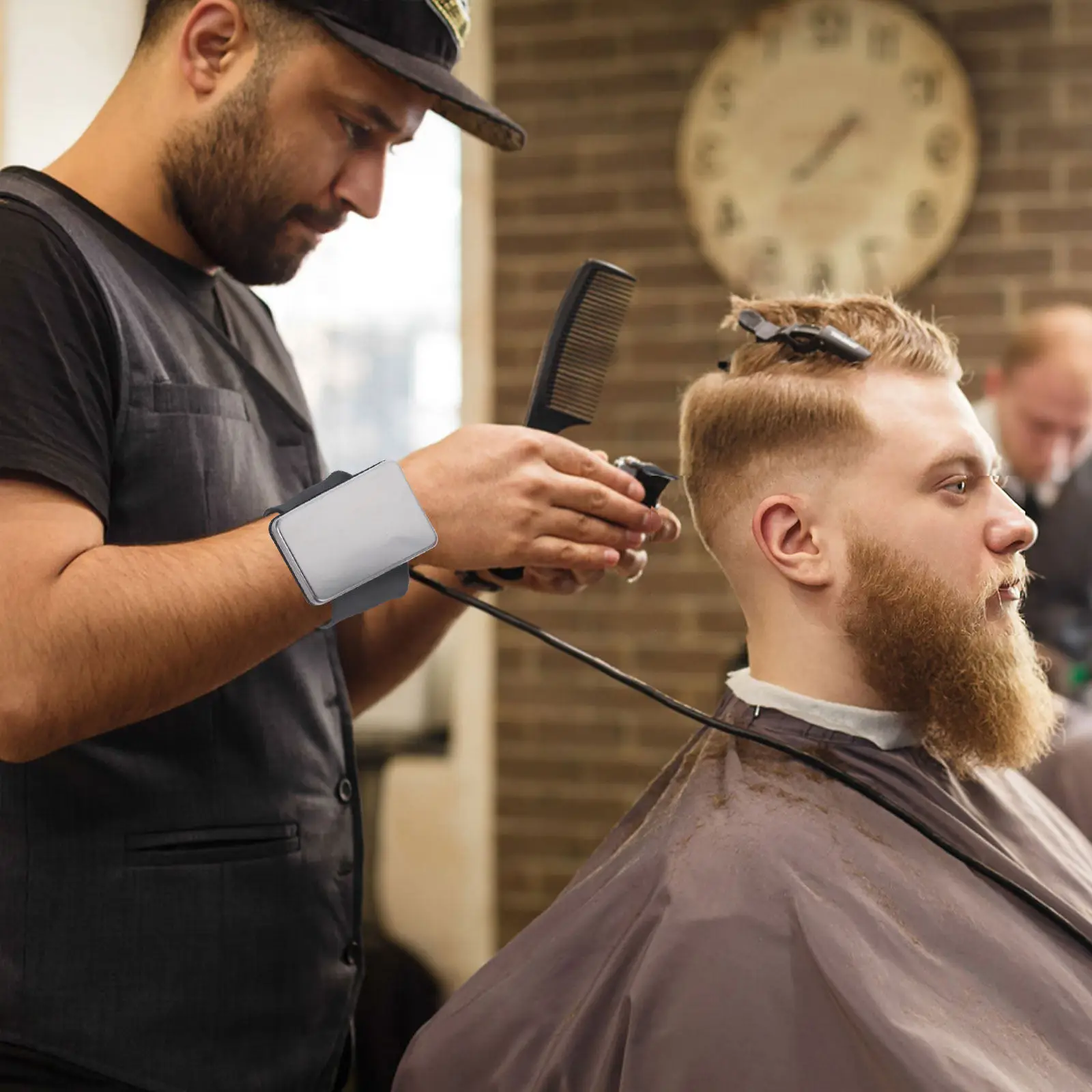 

Magnetic Iron Black Silicone Slap Bracelet Hairdresser Wristband Hair Salon Supplies Hold Metal Gadget Hair Styling Band