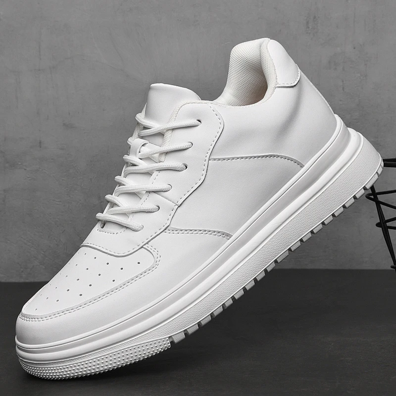

White Casual Sneakers for Men Leather Shoes Fashion Male Mens Tenis Autumn Platform Breathable Flat Man Running Sport Shoes