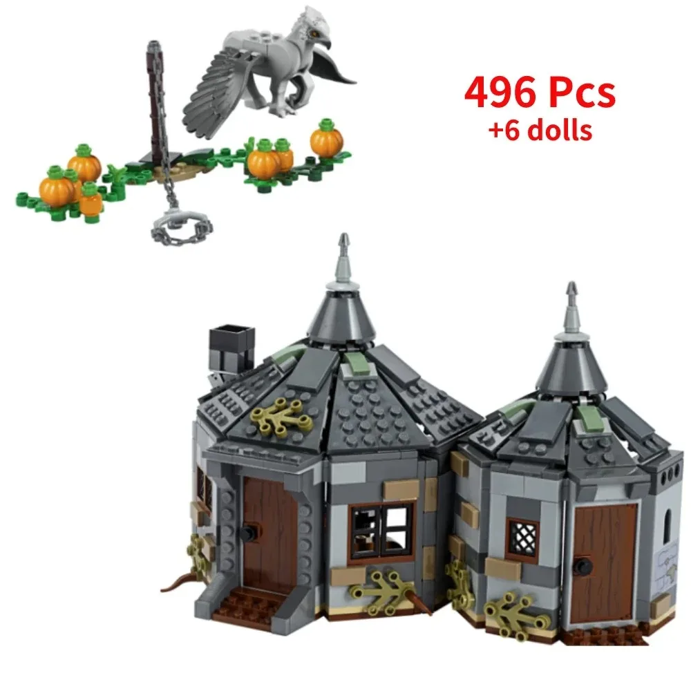 

Новый 496 шт. Moc Magical World Wizards Hagrid's Hut, строительные блоки, игрушечная модель для мальчиков и девочек, подарок на день рождения для взрослых, совместимый 75947