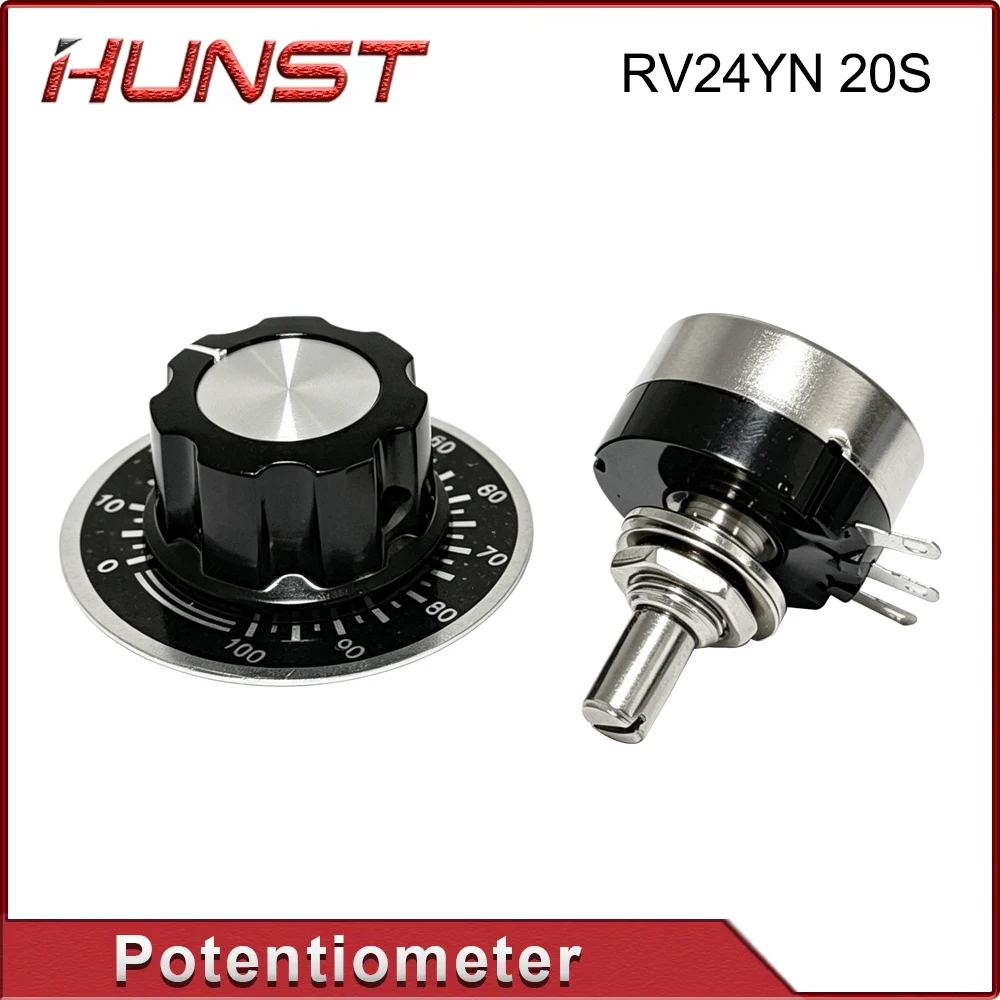 HUNST Laser Cutting Machine Current Adjustment Potentiometer Knob RV24YN 20S B502 168C Laser Engraving Machine Accessory.