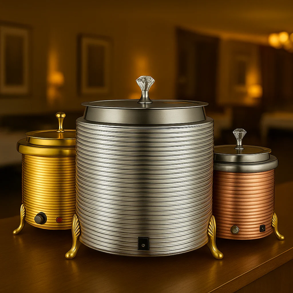 

Stainless Steel Buffet Food Warmer Bucket 10L Capacity Water-Free Design Dry/Wet Mode for Restaurants Hotels Banquets Catering