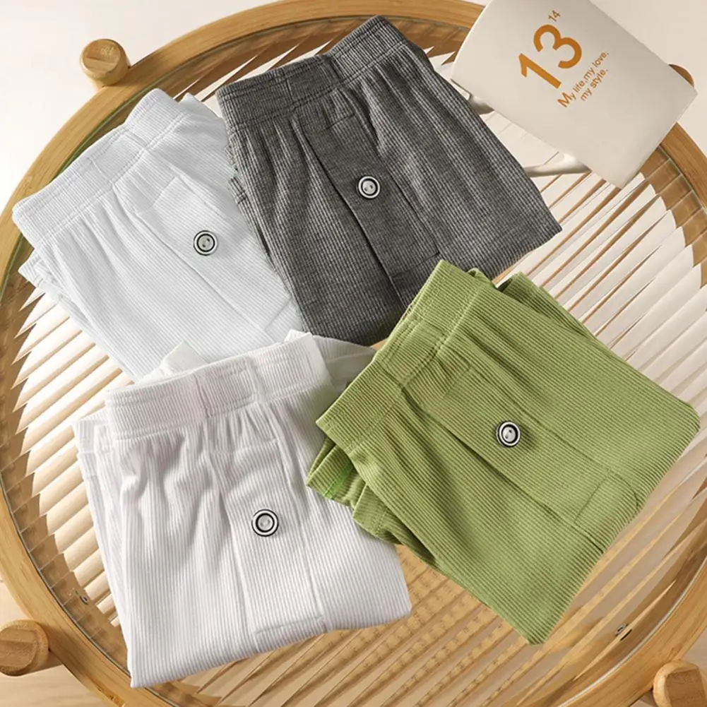 2026 Men Underwear Pure Color Soft Breathable Fabric Boxer Briefs with Elastic Waistband Front Button Closure Shorts Panties Sle