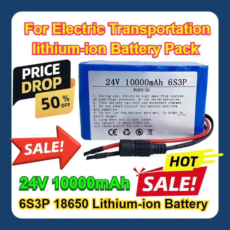 6S3P 18650 Lithium-ion Battery 24V 10000mAh For Electric Transportation/lithium-ion Battery Pack