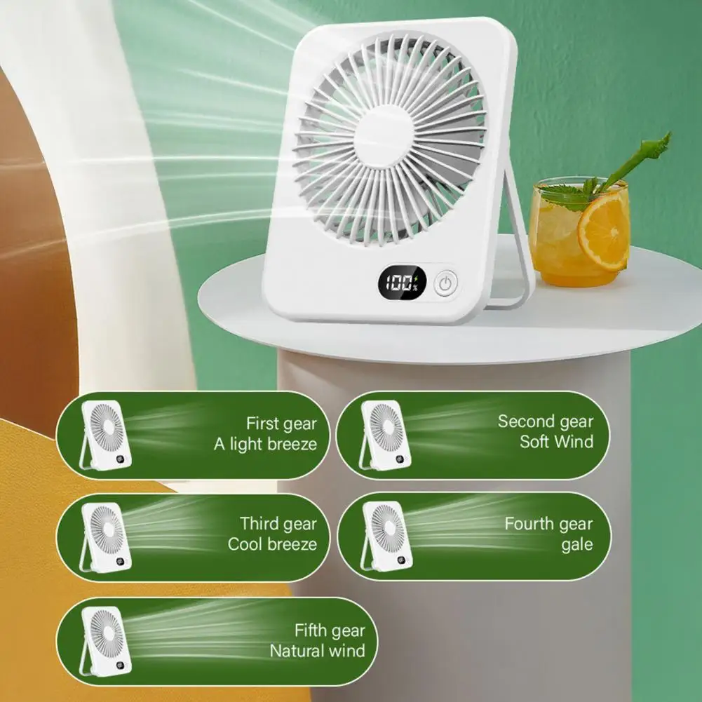 Portable Desktop Fan, USB Rechargeable Small Fan, Adjustable Personal Cooling Fan For Home Office Dorm