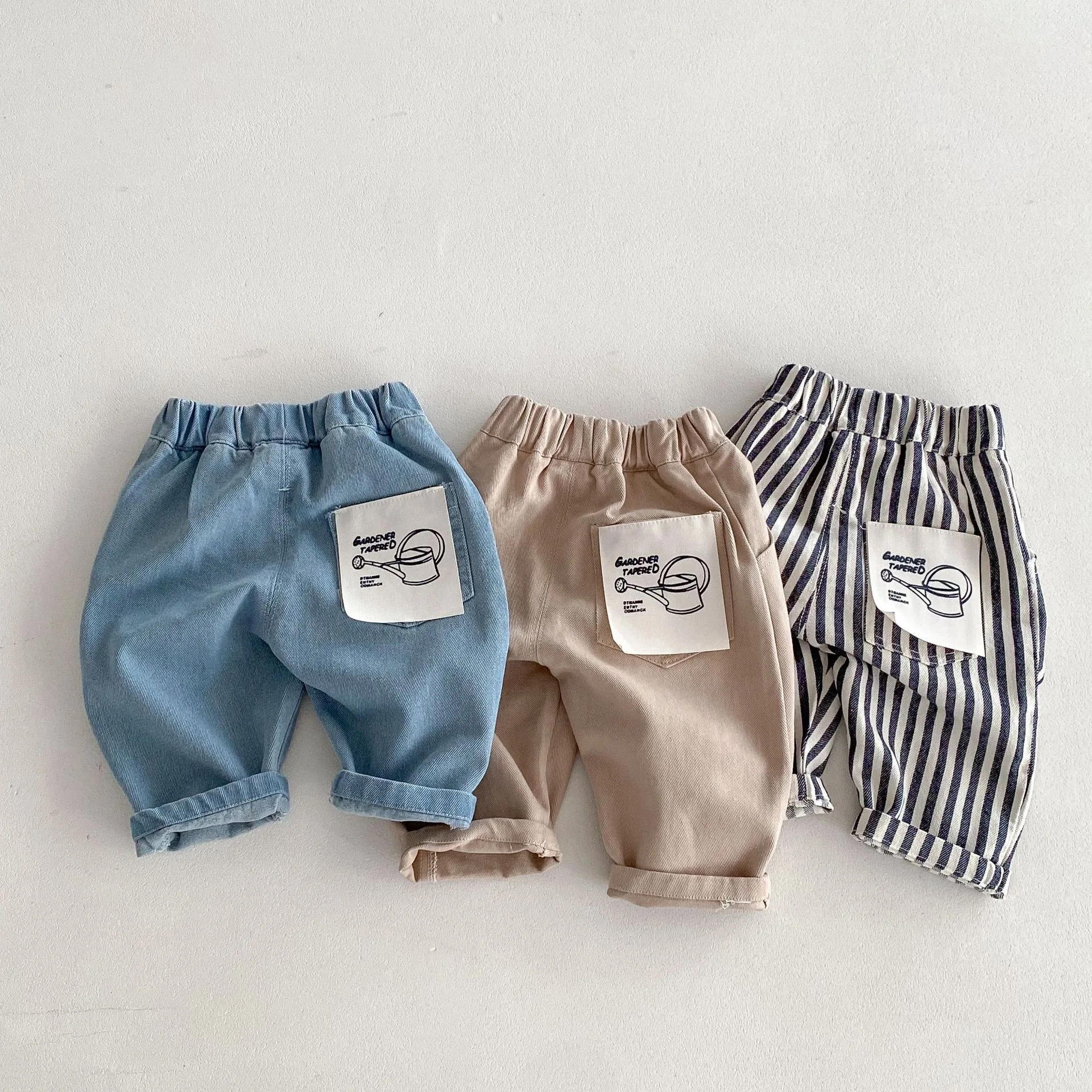 Spring Clothes Children's Pants Casual 0-5 Years Old Korean Soft Denim Children's Clothing Boys Fashion Striped Pants Infant
