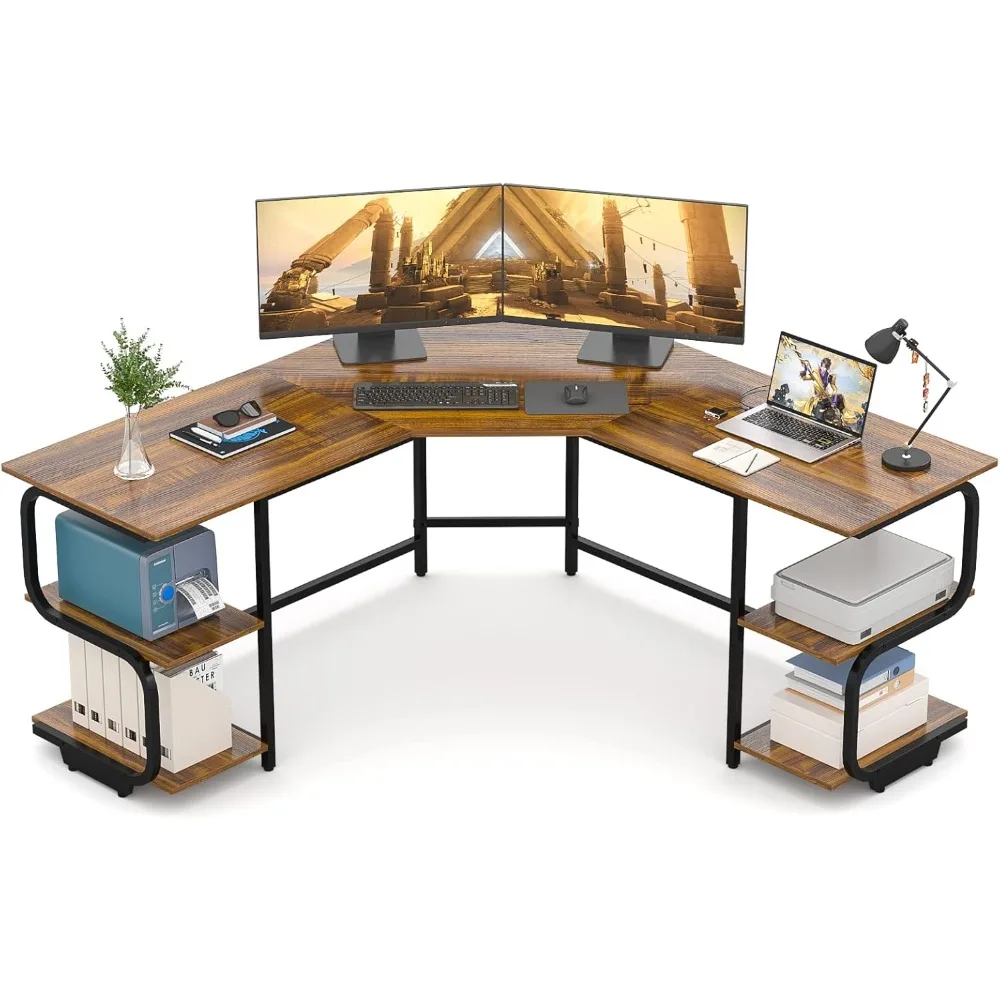 

Modern L Shaped Desk with Shelves,64.84" Computer/gaming Desk for Home Office,corner Desk