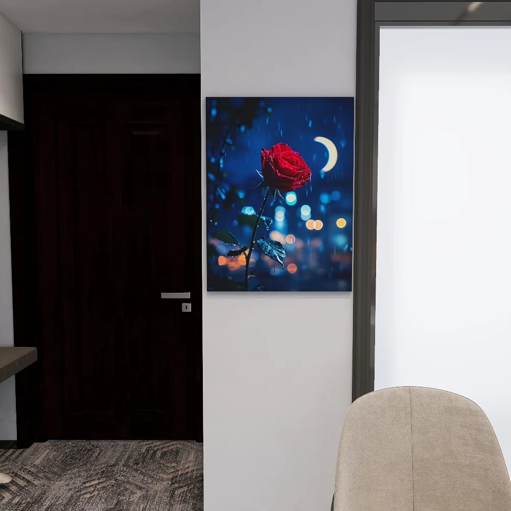 

Moonlight High cool rose, suitable for bedroom, living room, home office, 1.5 "thick pine solid wood frame