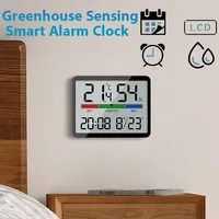 Slim Electronic Digital Clock Wall Mountable Magnetic LCD Small Alarm Clock Multi-function Temperature Humidity Electronic Clock