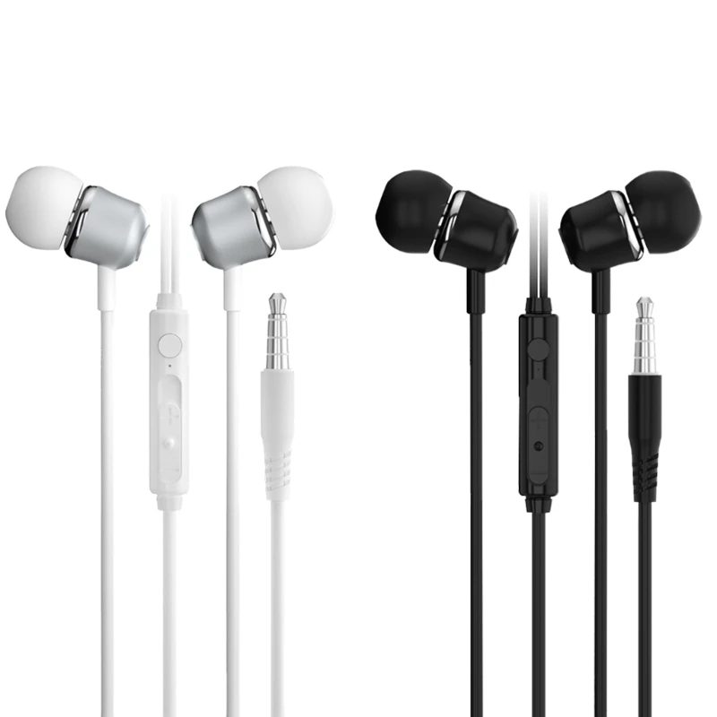 Noise Isolating Earphones 3.5mm Cable Control Headphones 14mm Speaker Driver Unit Corded Headsets Earbud for Cell Phones