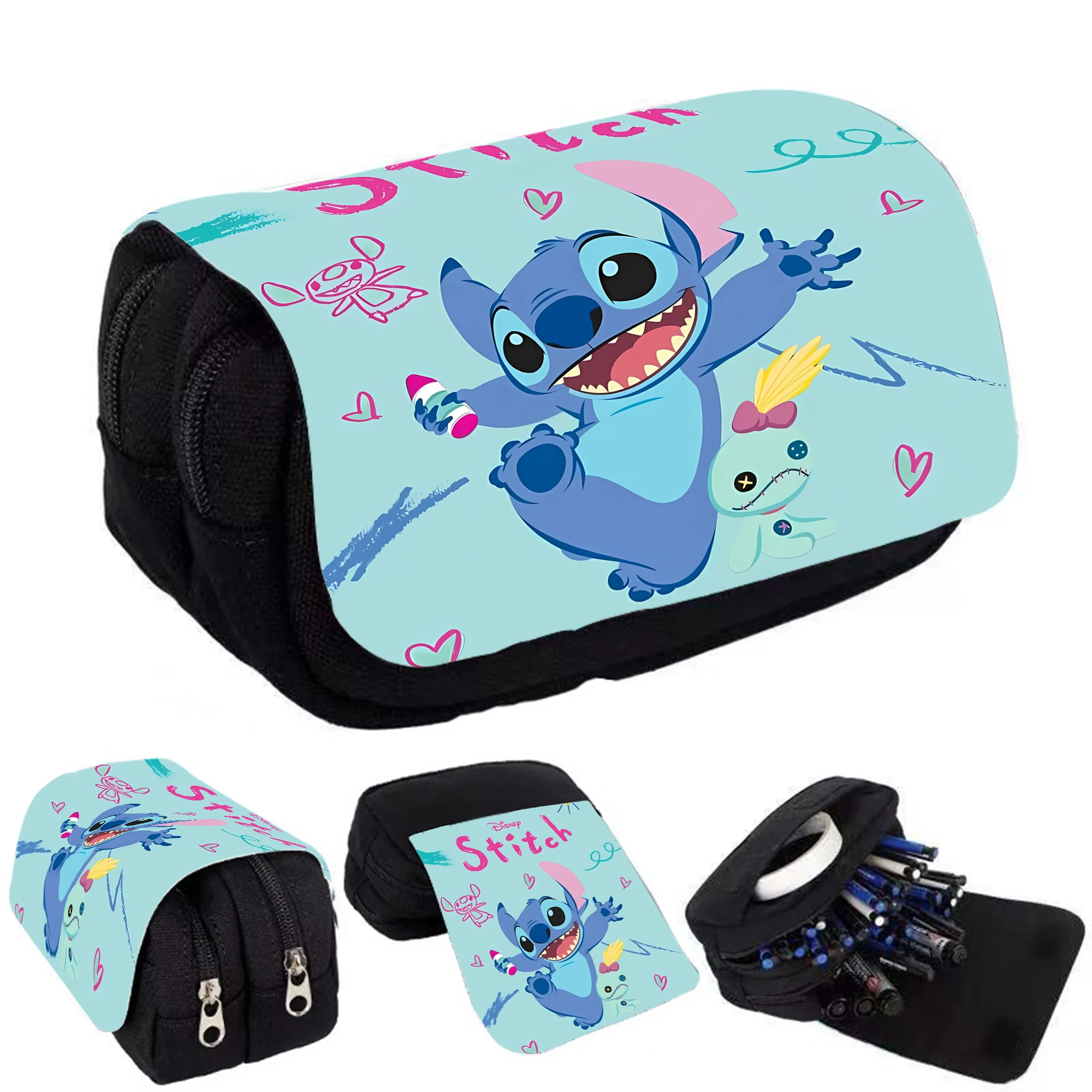 Lilo & Stitch Disney Pencil Case Student Products Girl Boy PenCase Bag Large Capacity Pencil Box Pouch Stationery Supplie Gift